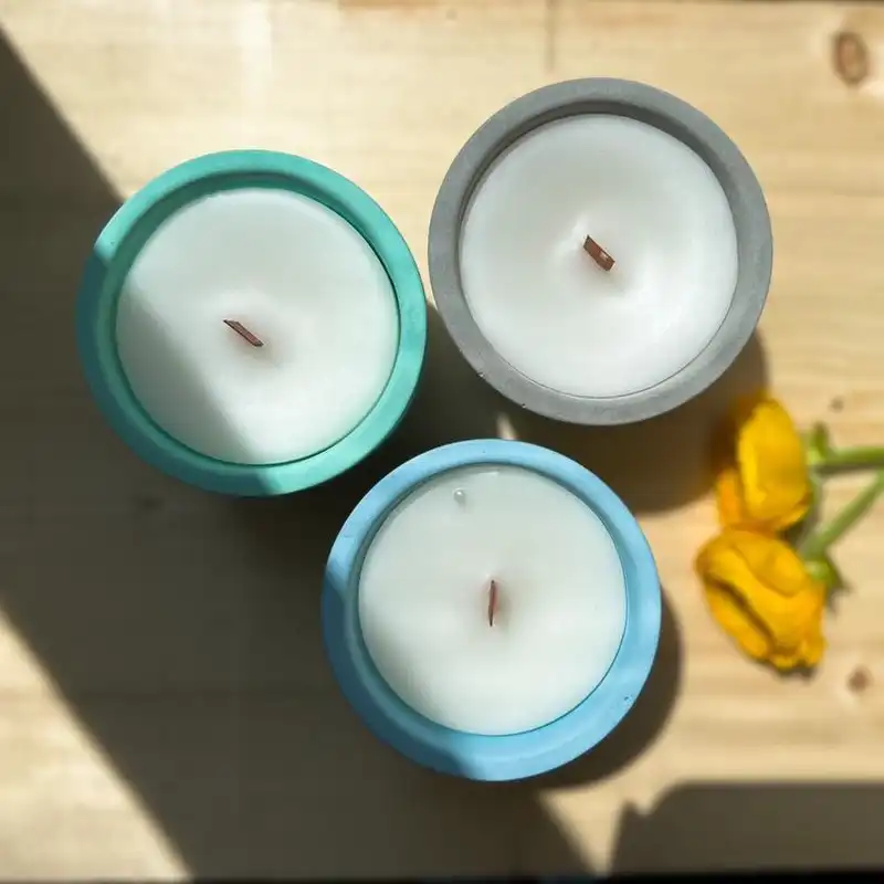 شمع دست ساز مدل بتنی مجموعه 3 عددی