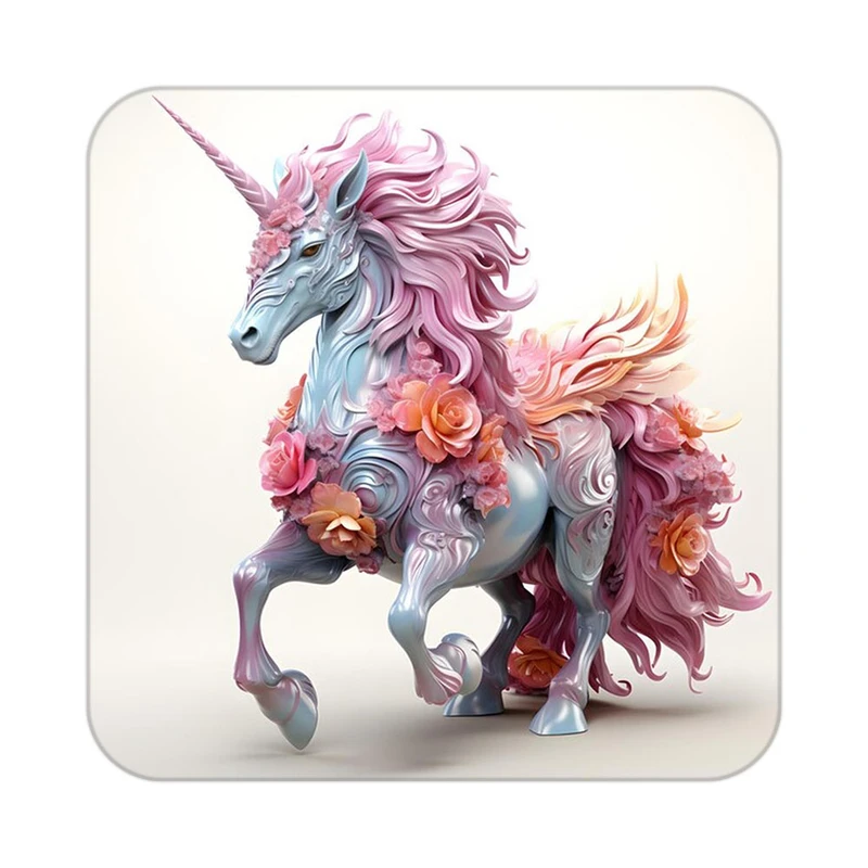 زیر لیوانی کاکتی طرح اسب تک شاخ و یونیکورن مدل mp32526