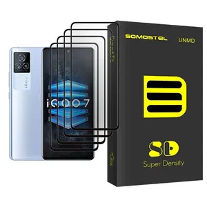 Somastel SD Glass MIX004 Screen Protector For  iQOO 7 Pack Of 4