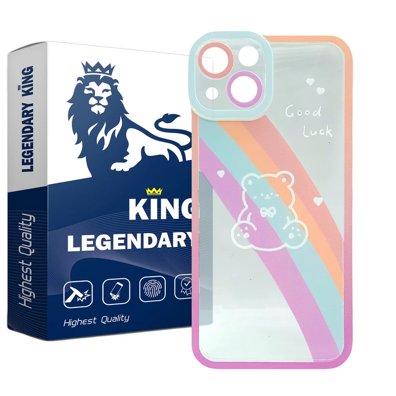 کاور لاین کینگ مدل خرس رنگی مناسب برای گوشی موبایل اپل IPhone 13