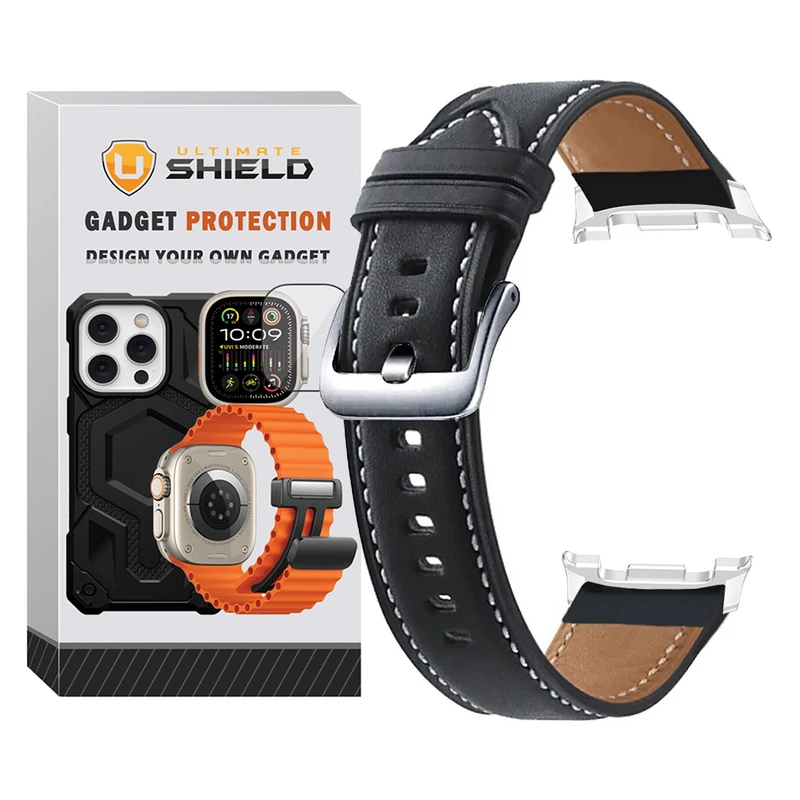 بند آلتیمیت شیلد مدل Leather SM NV8 SL مناسب برای ساعت هوشمند سامسونگ Galaxy Watch 8 40mm