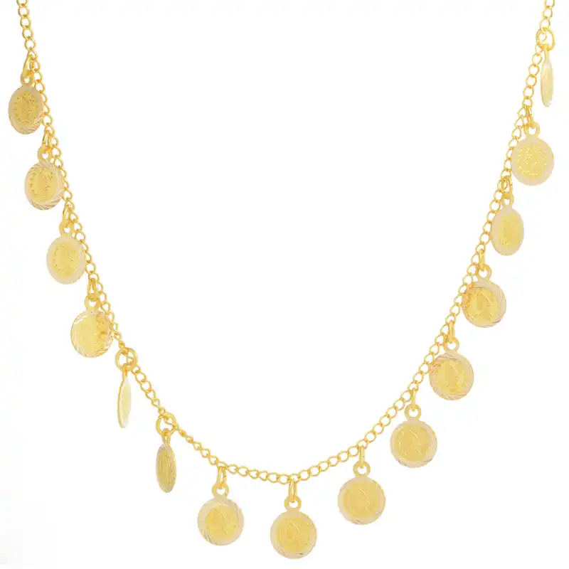 گردنبند طلا 18 عیار زنانه طلای مستجابی مدل پولکی  کد 802