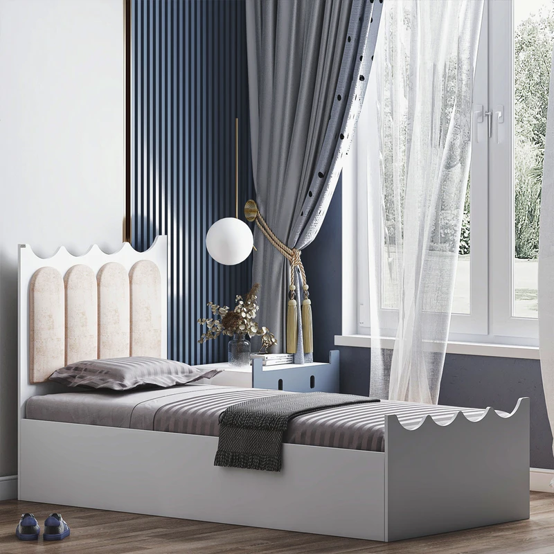 تخت خواب ام دی اف یک نفره اعیان مدل FH956 سایز 90x200 سانتی متر