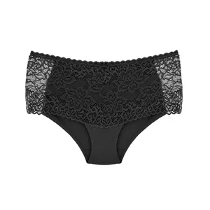 شورت زنانه مدل نخی اسلیپ جلوگیپور رنگ مشکی