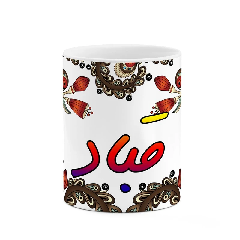 ماگ کاکتی مدل اسم قباد طرح سنتی گل و بته کد mgh46490