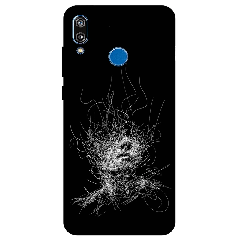  کاور مگافون طرح اسکچ صورت مدل 7423 مناسب برای گوشی موبایل آنر 10 Lite