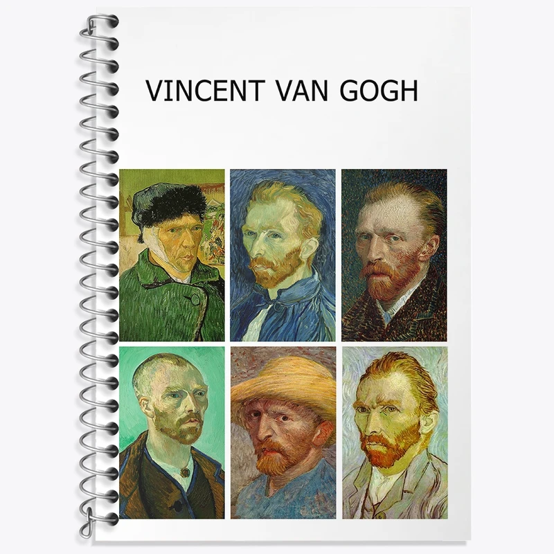 دفتر زبان 50 برگ خندالو مدل دو خط طرح ونسان ونگوگ کد N1702