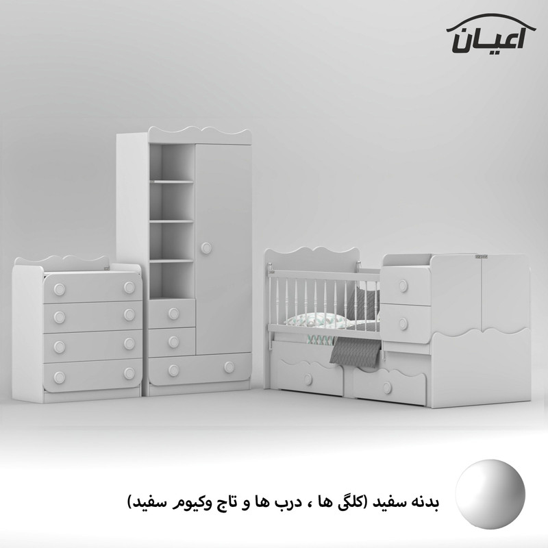 سرویس خواب کودک و نوزاد  اعیان مدل FH893 مجموعه سه عددی