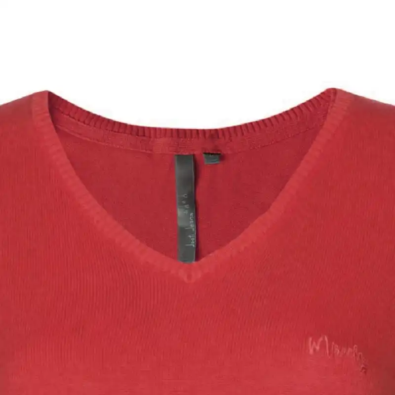 پلیور زنانه جوتی جینز مدل یقه هفت کد 122157 رنگ قرمز