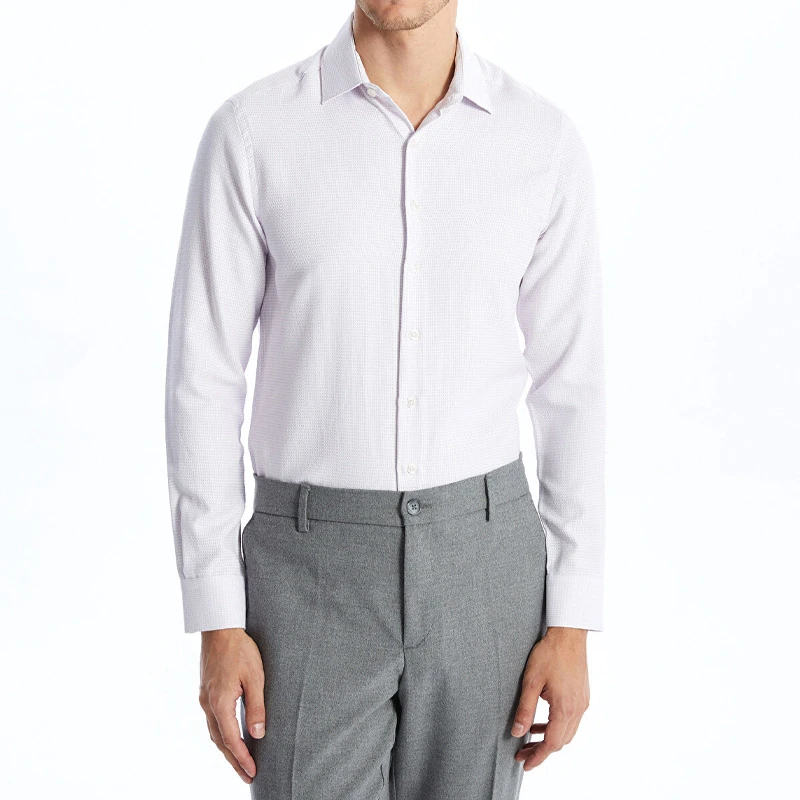 پیراهن آستین بلند یقه برگردان مردانه ال سی وایکیکی مدل W41276Z8