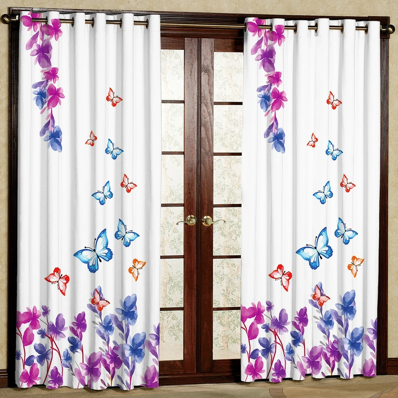 پرده مدل پروانه رنگی هازان پانچی کد 1116 سایز 140x200 سانتی متر