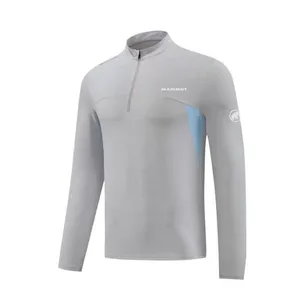  تی شرت آستین بلند ورزشی مردانه ماموت مدل 22109 رنگ طوسی