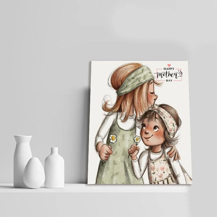 تابلو شاسی مدل روز مادر مبارک طرح  مادر و کودک 1019
