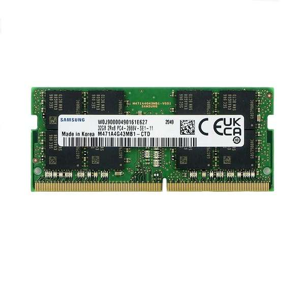 رم لپتاپ DDR4 تک کاناله 2666 مگاهرتز CL19 سامسونگ مدل PC4-21300 ظرفیت 32 گیگابایت