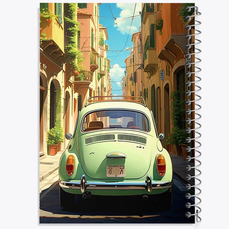 دفتر ژورنال نویسی 50 برگ خندالو مدل نقطه ای طرح ماشین فولکس کد N2123