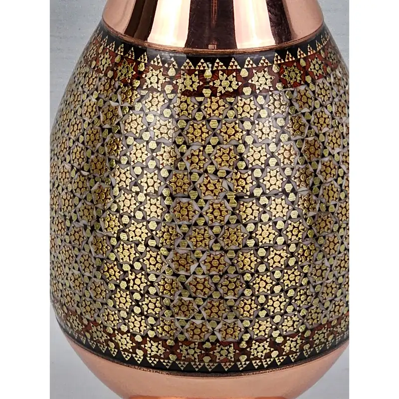 گلدان خاتم کاری مسی کد 25c