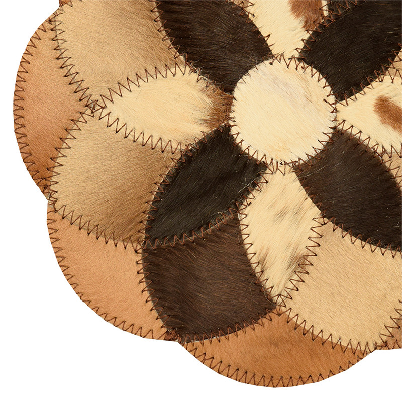 کلاژ چرم و پوست مدل رومیزی گل کد 003