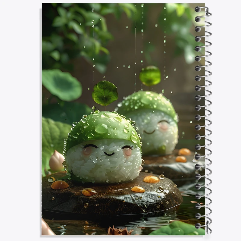 دفتر مشق 50 برگ خندالو طرح اونیگیری (Onigiri) کد F7838