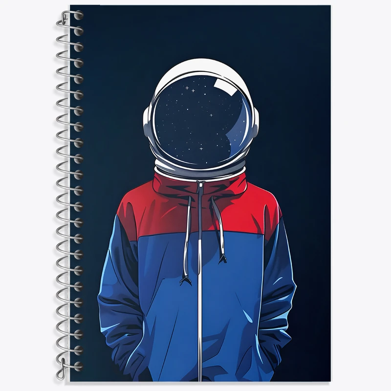 دفتر زبان 50 برگ خندالو مدل سه خط طرح فضانورد کد F7014