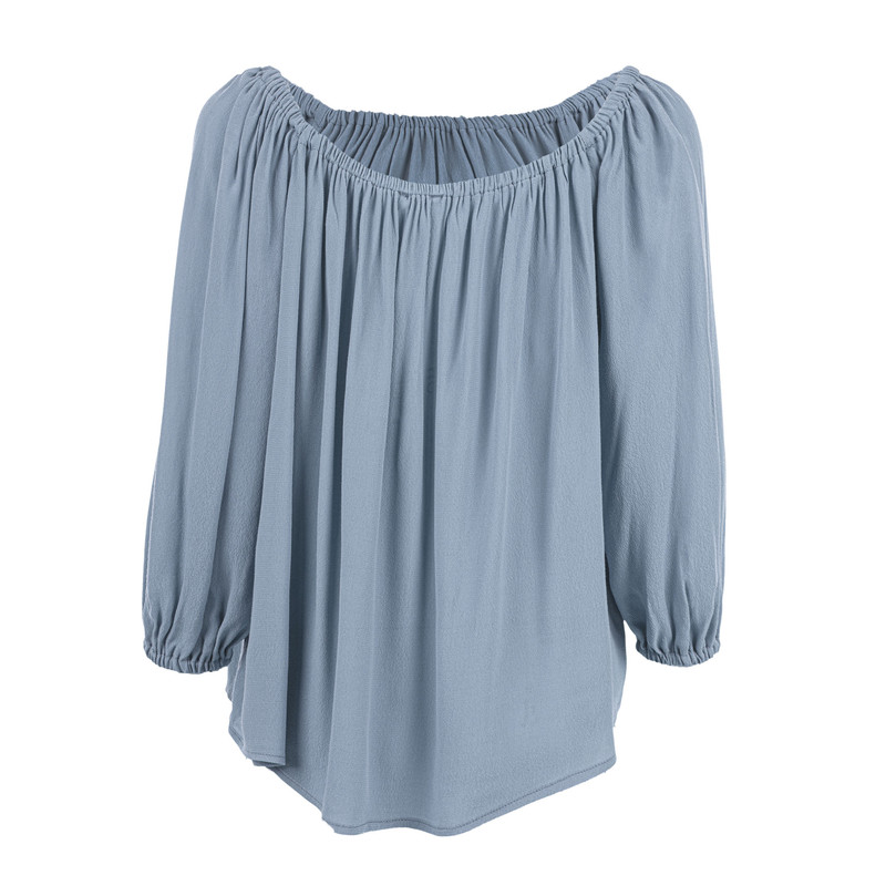 بلوز آستین بلند زنانه سرژه مدل 204640  رنگ آبی