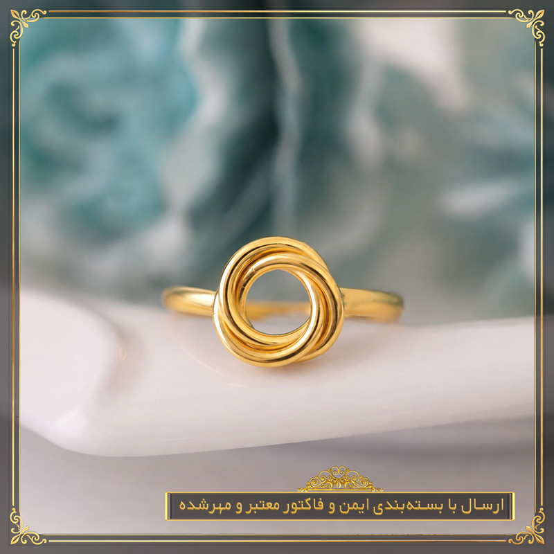 انگشتر طلا 18 عیار زنانه طلای معتمدی مدل گل رز - 6