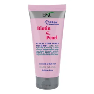 ماسک نرم کننده مو هرباتک مدل Biotin & Pearl مناسب برای موهای شکننده و نازک حجم 200 میلی لیتر