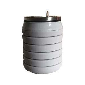 قمقمه مدل سیلیکونی تاشو درب فلزی  گنجایش 0.5 لیتر