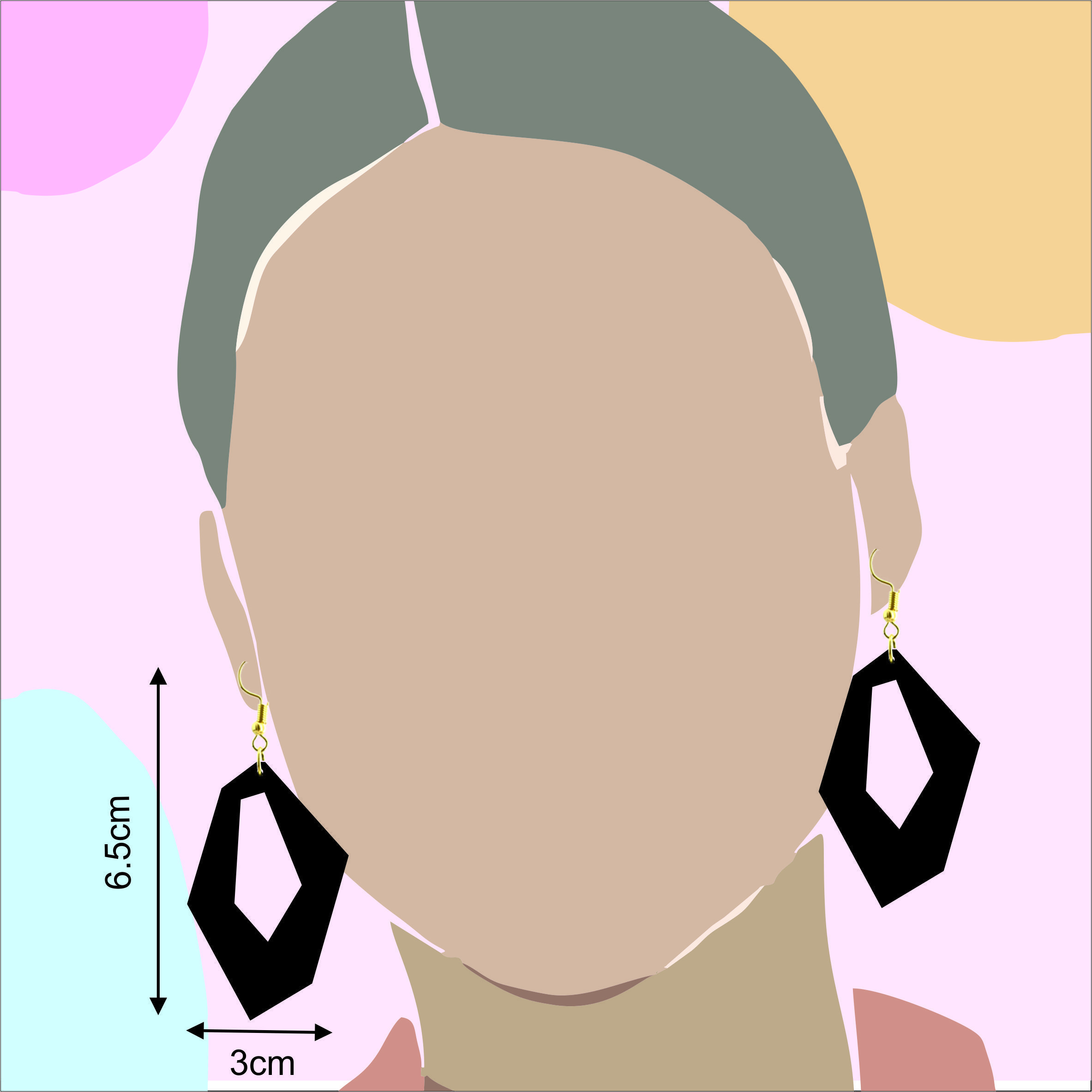 گوشواره زنانه هانستو مدل E2-045 مجموعه دو عددی