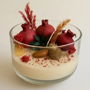 شمع دست‌ساز بدون‌بو مدل یلدا زمان اتمام ۳ ساعت