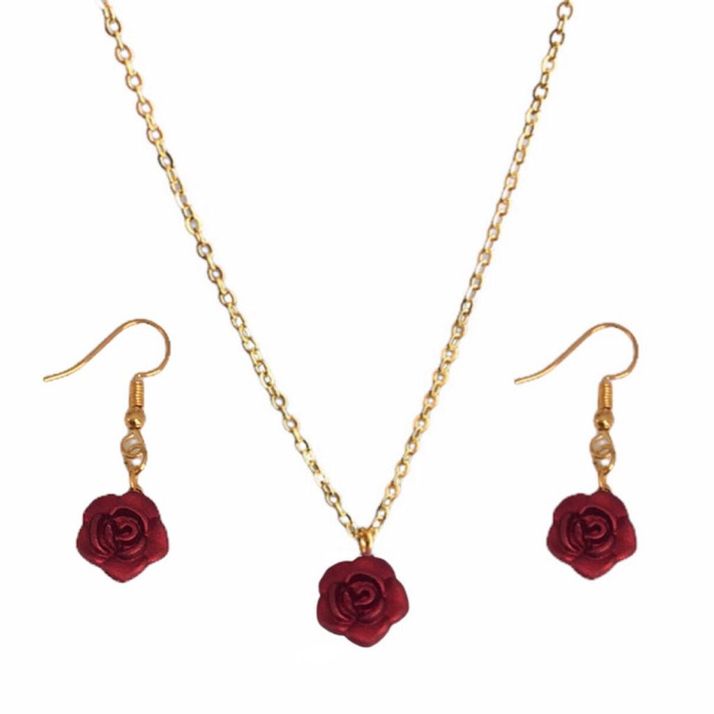 نیم ست دخترانه طرح گل رز مدل 008 رنگ زرشکی نیم ست دخترانه طرح گل رز مدل 008 رنگ زرشکی