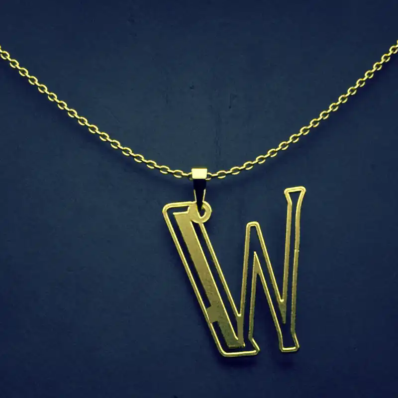 گردنبند طلا 18 عیار زنانه مدوپد مدل حرف W کد H3-1-1361