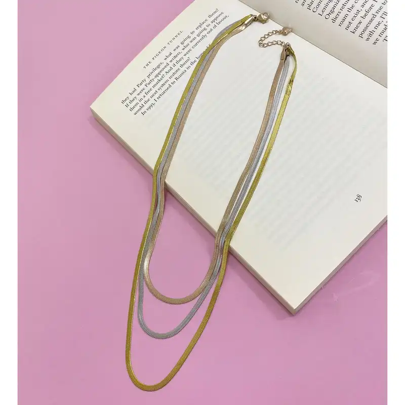 گردنبند زنانه مدل هرینگبون کد N3526