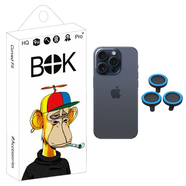 محافظ لنز دوربین شبرنگ بوک مدل Lighting Lens مناسب برای گوشی موبایل اپل iPhone 15 / 15 Pro Max