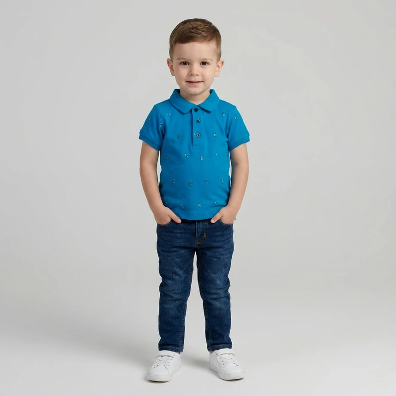 پولوشرت آستین کوتاه پسرانه وان بای وان مدل برزين