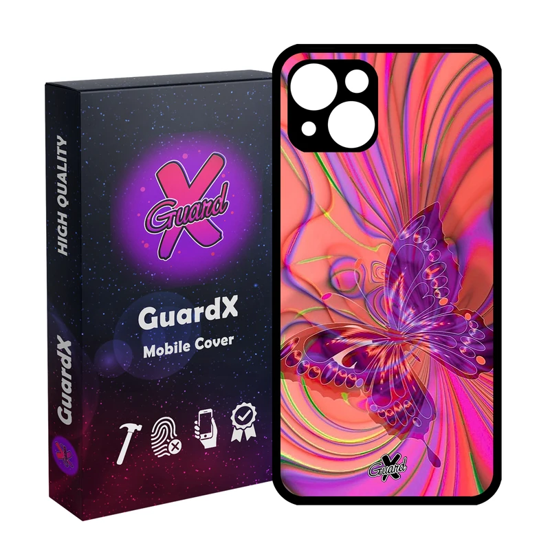 کاور گارد ایکس طرح پروانه مدل Glass10280 مناسب برای گوشی موبایل اپل iPhone 13