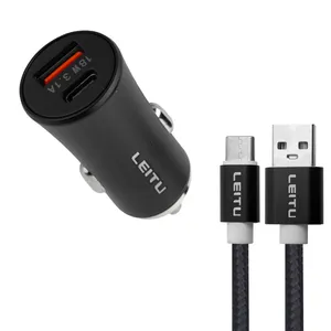 شارژر فندکی لیتو مدل LC-C7 به همراه کابل تبدیل USB-C