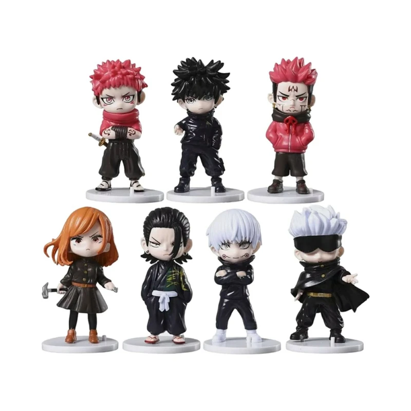 فیگور مدل انیمه جوجوتسو کایزن طرح گوجو و دوستان مجموعه 7 عددی