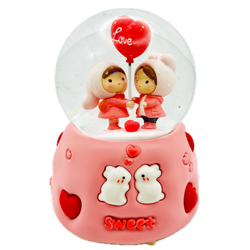 گوی موزیکال مدل پمپی مدیوم Sweet طرح عشق خرگوشی کد MPA16230.9