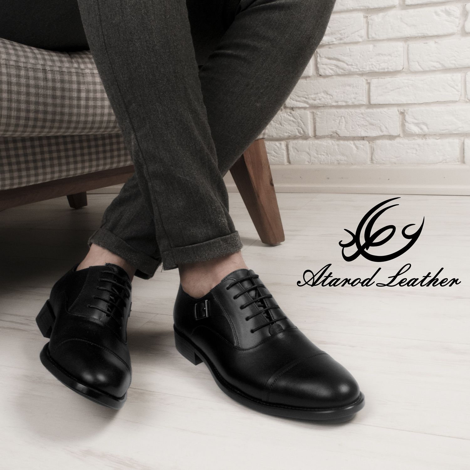 کفش مردانه چرم عطارد مدل چرم طبیعی کد SH76 -  - 13
