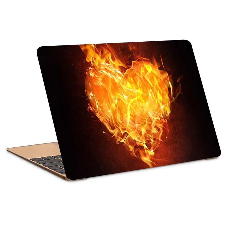 استیکر لپ تاپ طرح heart fire flame کد P-788 مناسب برای لپ تاپ 15.6 اینچ