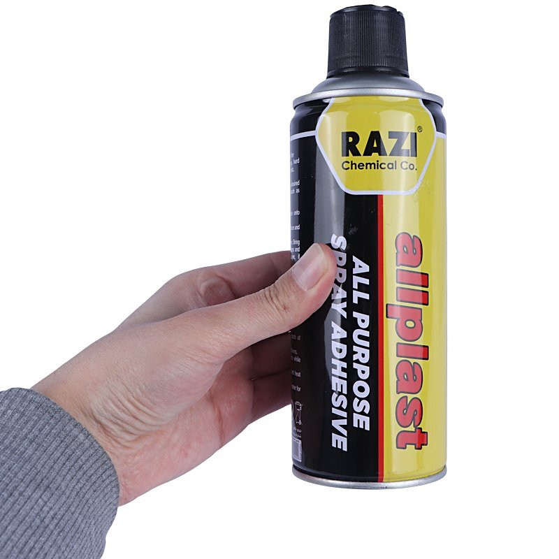 اسپری چسب همه کاره رازی مدل Allplast حجم 400 میلی‌لیتر
