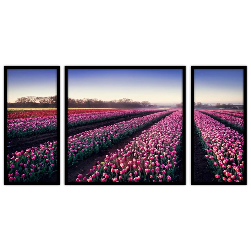 تابلو بکلیت طرح مدرن  دکوراتیو و هنری گل مدل B-bu3441 مجموعه 3 عددی