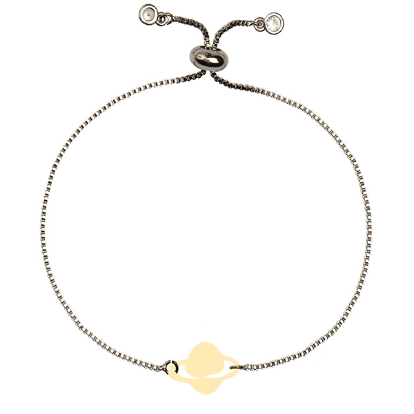 دستبند طلا 18 عیار دخترانه کرابو طرح زحل مدل Krd1802