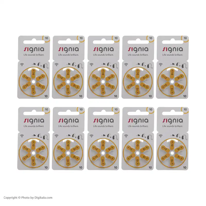 باتری سمعک سیگنیا کد 10 بسته 60 عددی