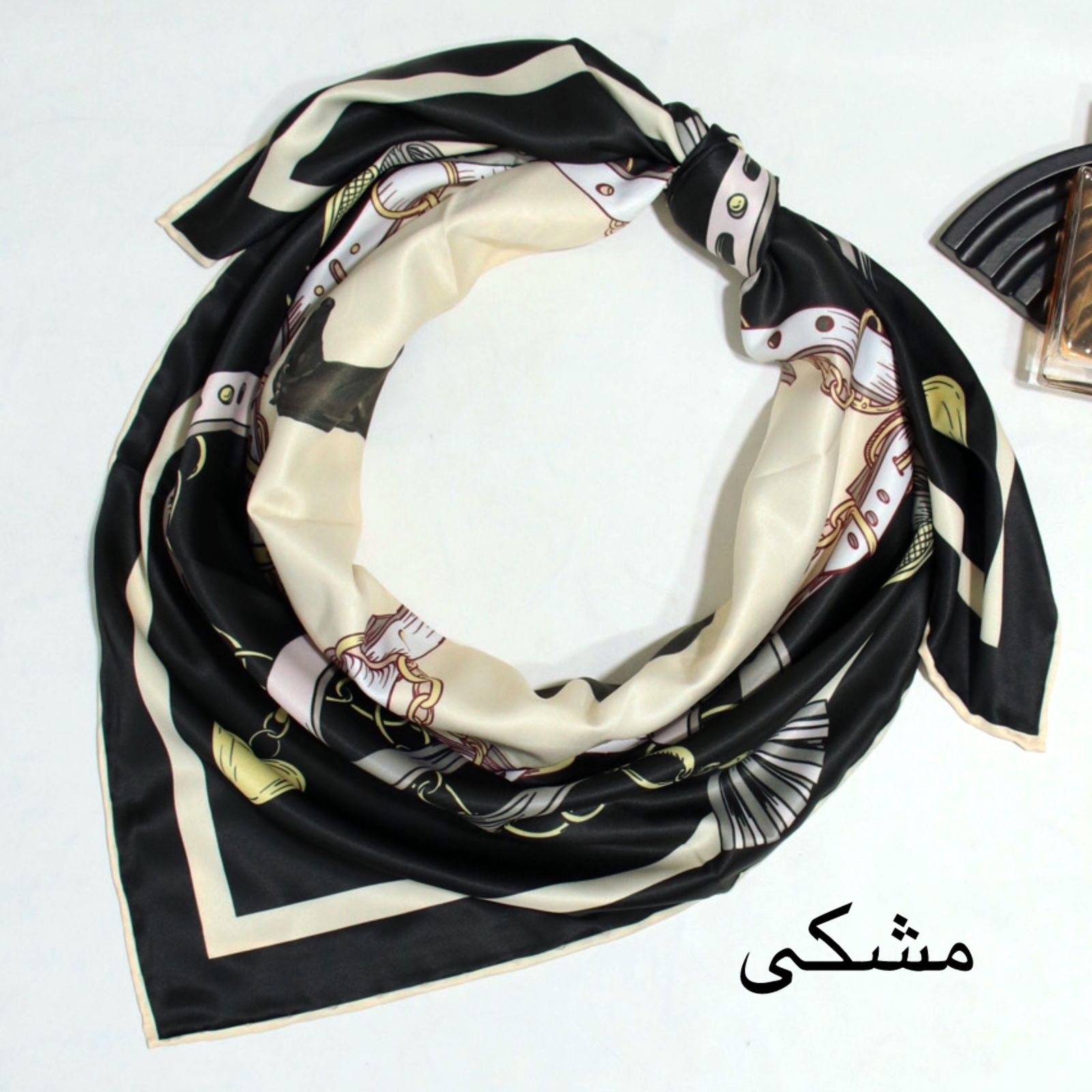 روسری زنانه آنالیا مدل ابریشم طرح اسب کد 9745 -  - 12