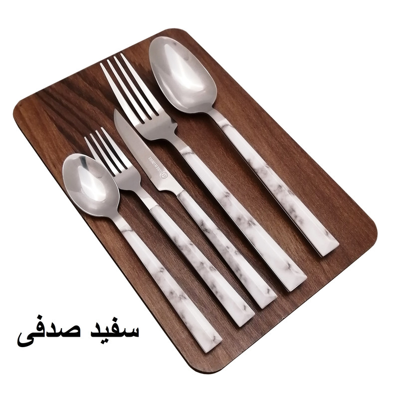 سرویس قاشق و چنگال 5 پارچه یک نفره ام جی مدل ماربل