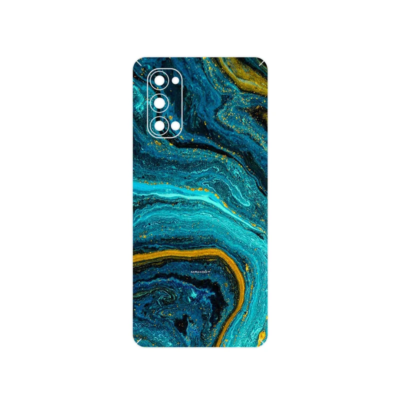 برچسب پوششی ماهوت مدل Turquoise marblewith golden streaks مناسب برای گوشی موبایل اپو Reno4 Pro 5G
