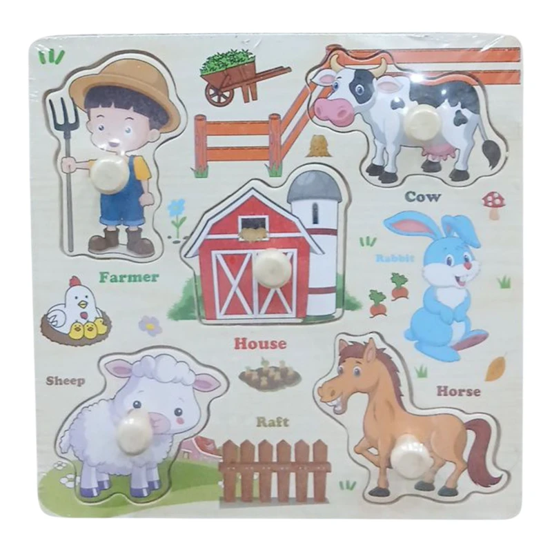 پازل آموزشی طرح مزرعه مدل جاگذاری پین دار