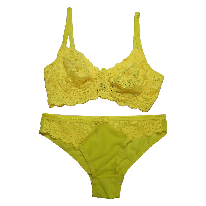 ست شورت و سوتین زنانه مدل گیپور فنردار پارچه فرانسوی کد 0152