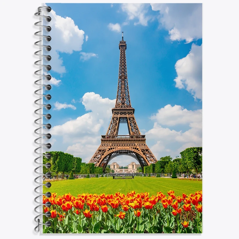 دفتر زبان 50 برگ خندالو مدل دو خط طرح برج ایفل کد F499